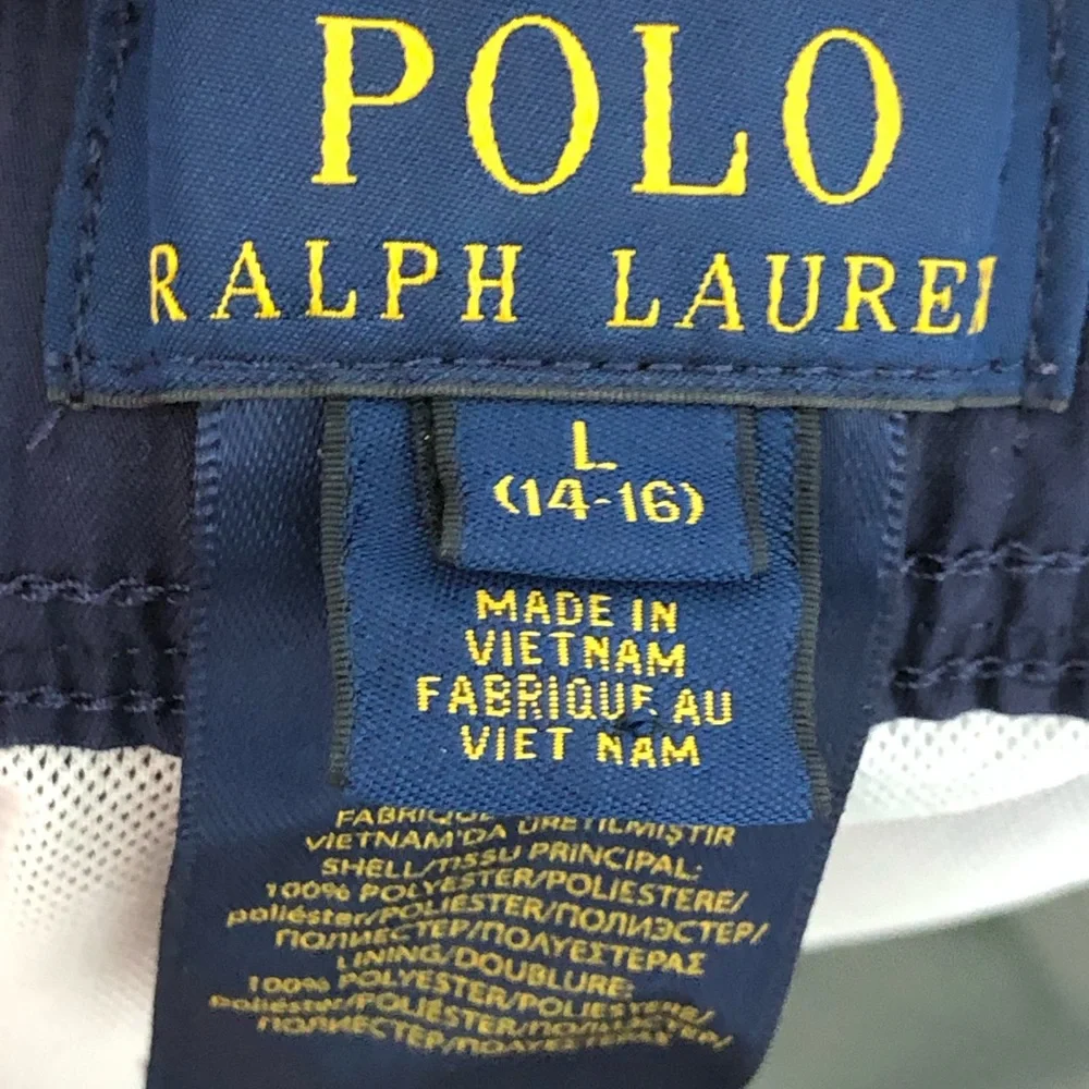 Polo Ralph Lauren Boys Size L 14 16 Colorblock Swim Trunks Bathing Suit Multi